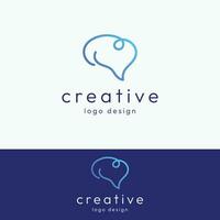 unique colorful brain logo template design with creative ideas. vector