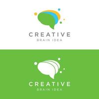 unique colorful brain logo template design with creative ideas. vector