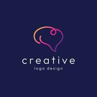unique colorful brain logo template design with creative ideas. vector