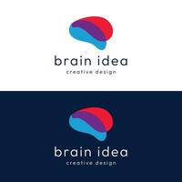 único vistoso cerebro logo modelo diseño con creativo ideas vector