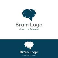 único vistoso cerebro logo modelo diseño con creativo ideas vector