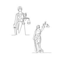 Statue drawn in line art style vector