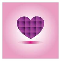 Free vector Violet color heart design in pink background.