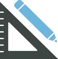 Pencil and Set Square icon vector image.