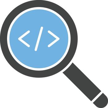 Search from Code icon vector image.