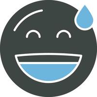 Grinning Face with Sweat icon vector image.