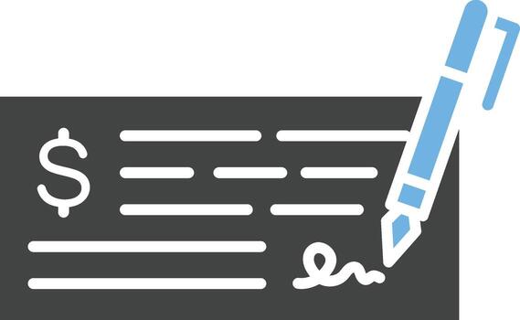 Write Cheque icon vector image.