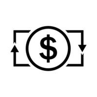 dinero icono vector. intercambiar ilustración signo. Finanzas símbolo. dólar logo. vector