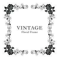 Gorgeous vintage floral frame with blank space vector