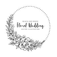 Geometric wedding floral invitation, polygonal line art with floral wedding chic invitation vector