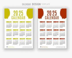 Vector 2025 calendar design template for happy new year planner