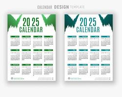 Vector 2025 calendar design template for happy new year planner