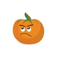 Pumpkins character cartoon, Halloween pumpkin icon vector. Flat design, halloween scary pumpkin with smile, happy face, various expression. vector