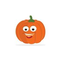 Pumpkins character cartoon, Halloween pumpkin icon vector. Flat design, halloween scary pumpkin with smile, happy face, various expression. vector