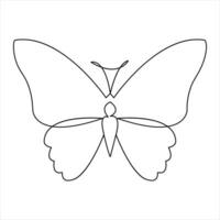 Continuous single line hand drawn butterfly design minimalism outline vector art illustration