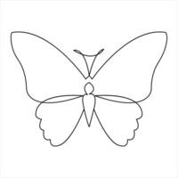 Continuous single line hand drawn butterfly design minimalism outline vector art illustration