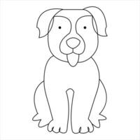 Dog pet animal continuous one line art drawing and dog icon simple outline vector illustration