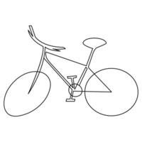 bicicleta continuo soltero línea mano dibujo símbolo concepto y bosquejo contorno vector Arte ilustración