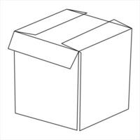 continuo uno línea Arte dibujo abierto caja contorno vector Arte minimalista diseño