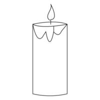 Candle light single line art drawing continuous vector isolated on white minimalist style