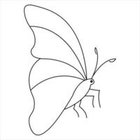 Continuous single line hand drawn butterfly design minimalism outline vector art illustration