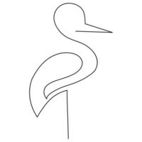 Flamingo and heron continuous one line art drawing hand drawn vector illustration of style.