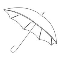 Continuous one line art drawing of doodle umbrella outline vector art sketch