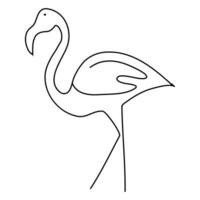 Flamingo and heron continuous one line art drawing hand drawn vector illustration of style.