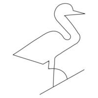 Flamingo and heron continuous one line art drawing hand drawn vector illustration of style.