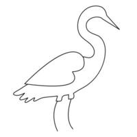 The heron and flamingo single line art drawing vector illustration of continuous Minimalist style.