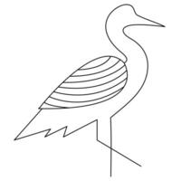 The heron and flamingo single line art drawing vector illustration of continuous Minimalist style.