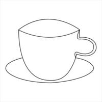 continuo soltero línea mano dibujo icono de vaso diseño y contorno vector Arte minimalista ilustración