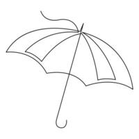 Continuous single line art drawing of umbrella outline vector art illustrations