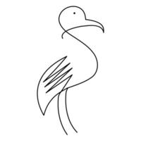 Flamingo and heron continuous one line art drawing hand drawn vector illustration of style.