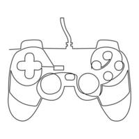 Continuous one line art vector gamepad joystick device to control playing video games