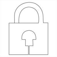 Continuous single line art drawing lock up design outline vector art illustration minimalist