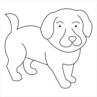 Dog pet animal outline vector illustration and continuous single line hand drawn sketch