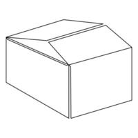 continuo uno línea Arte dibujo abierto caja contorno vector Arte minimalista diseño
