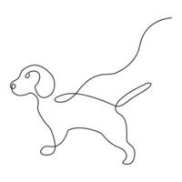 Continuous single line dog vector art drawing minimalist dog face outline abstract hand drawn style