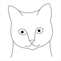 Continuous one line cat pet animal outline art vector illustration and minimalist drawing