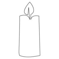 Continuous candle is burning fire drawing art by one line vector illustration minimalism design.