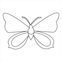 Continuous single line hand drawn butterfly design minimalism outline vector art illustration