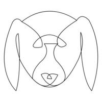 Dog pet animal outline vector illustration and continuous single line hand drawn sketch