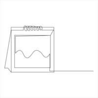 Standing calendar icon planning continuous single line art drawing and scheduling concept graphic design vector