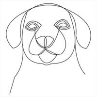 Continuous single line dog vector art drawing minimalist dog face outline abstract hand drawn style