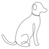 Continuous single line dog vector art drawing minimalist dog face outline abstract hand drawn style