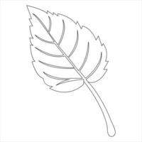 Continuous one line art drawing maple leaf botanical decorative symbol outline vector art illustration