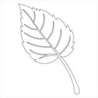 Continuous one line art drawing maple leaf botanical decorative symbol outline vector art illustration