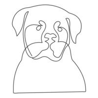 continuo soltero línea perro vector Arte dibujo minimalista perro cara contorno resumen mano dibujado estilo