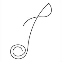 Single line art drawing music icon in doodle style continuous outline vector art illustration